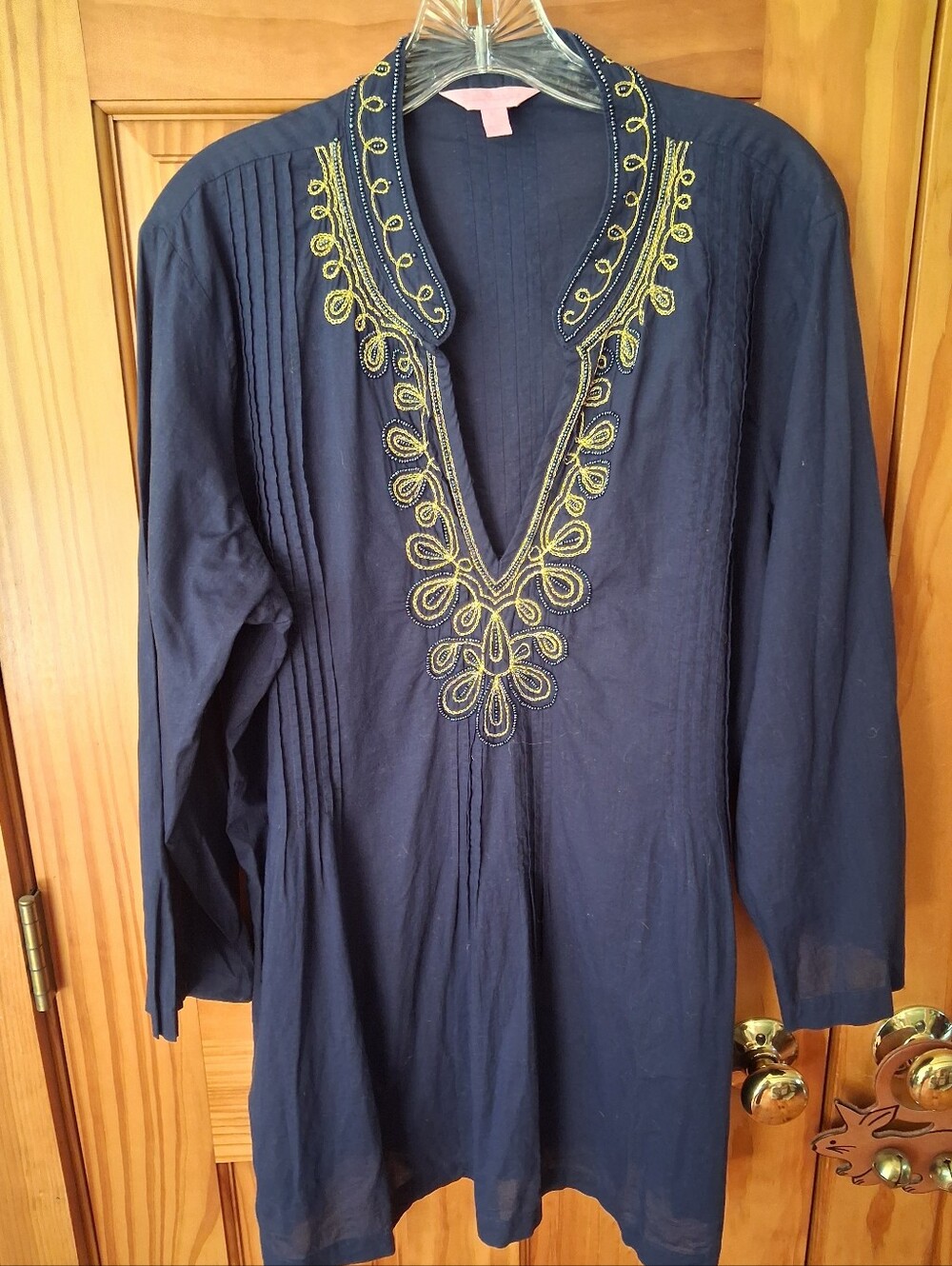 Lilly Pulitzer Sarasota Beaded/embroidered Tunic Navy XL EUC